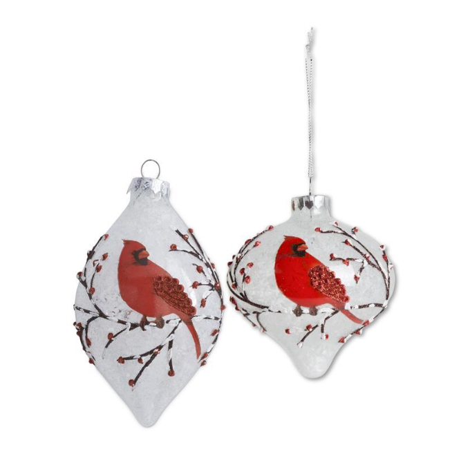 Glass Ornament with Cardinal