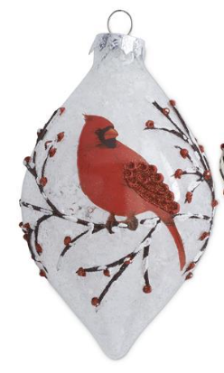 Glass Ornament with Cardinal