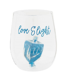 Hanukkah Wine Glass