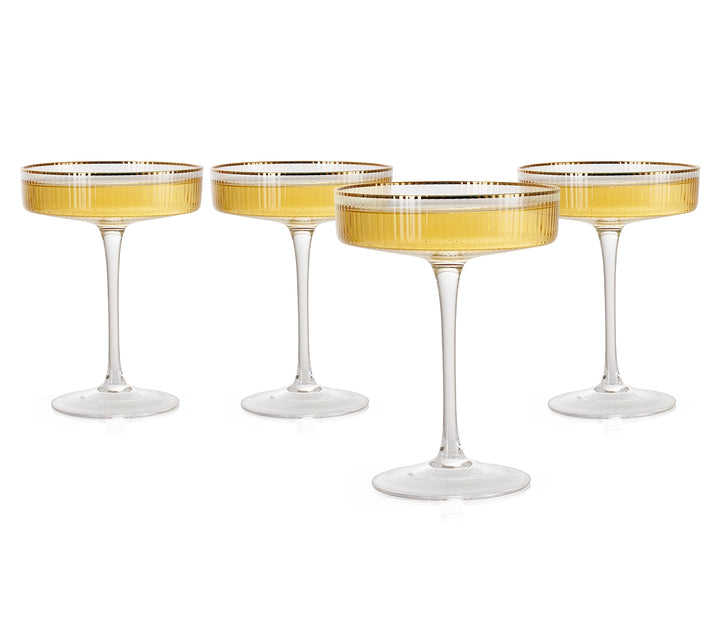 Set of 4 Art Deco Coupe Glasses