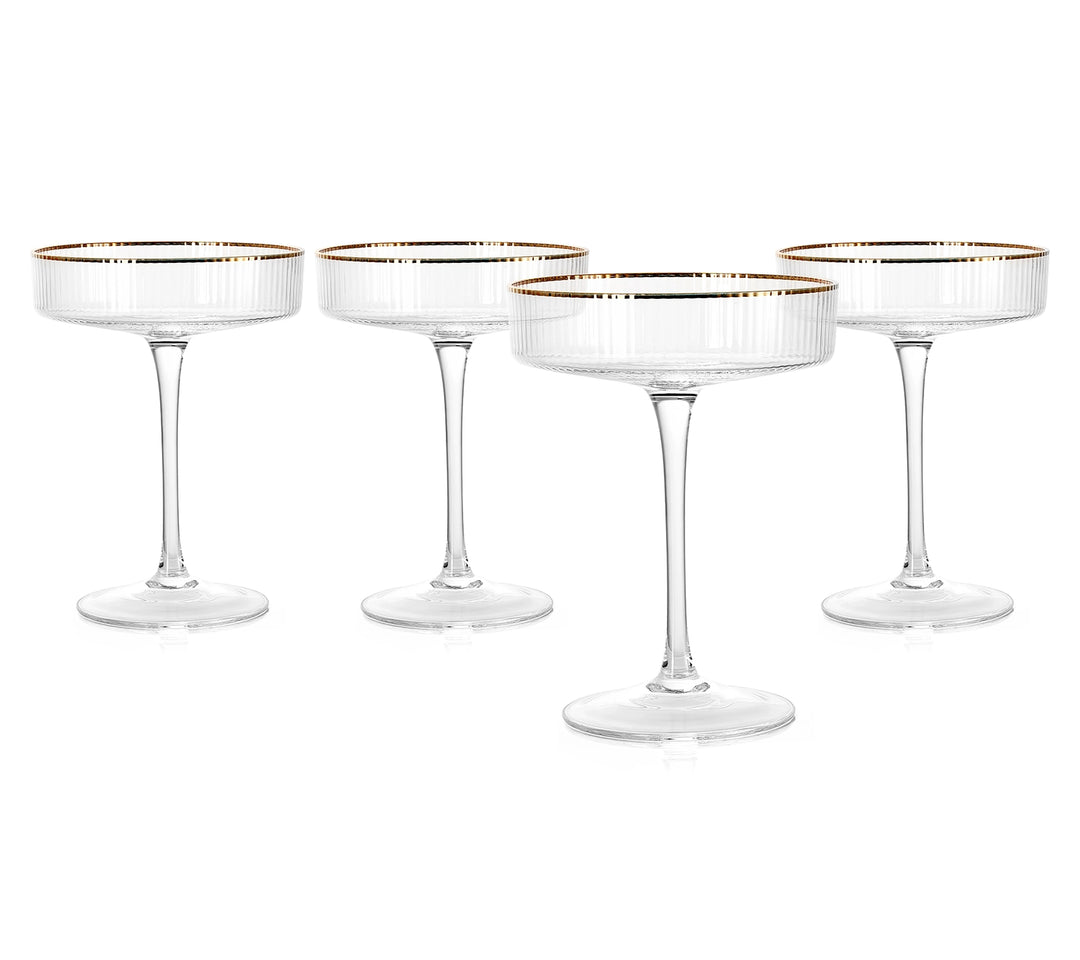 Set of 4 Art Deco Coupe Glasses