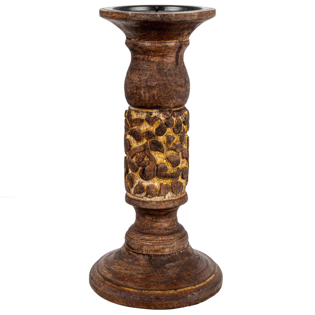 Hand-Carved Candle Holder