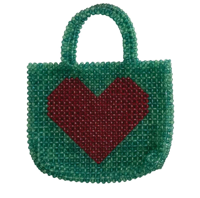 Beaded Handbag With Image