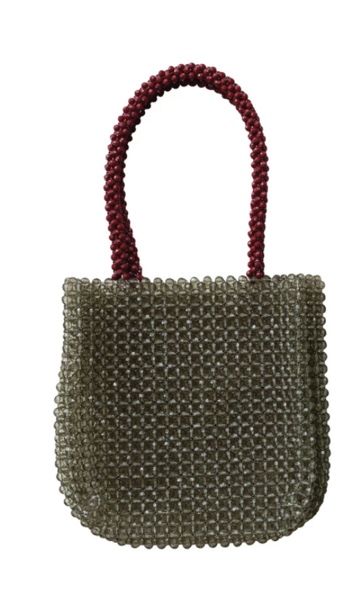 Beaded Two-Tone Handbag