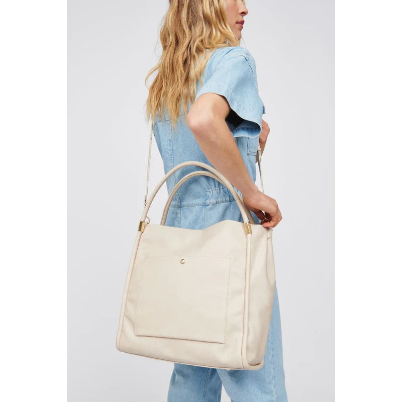 Deborah Tote Bag in Cream - Madison's Niche 