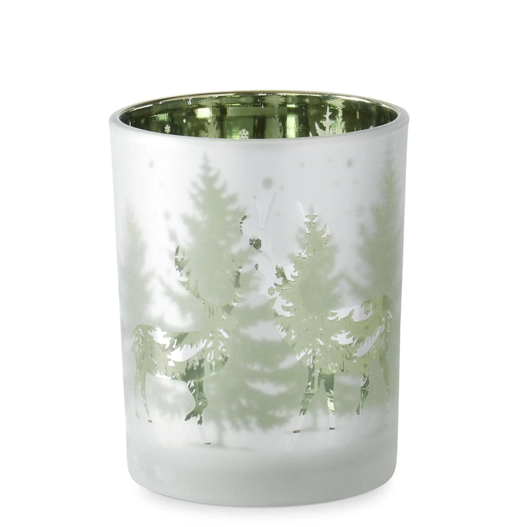 Frosted Glass Deer Votive Holder - Madison's Niche 