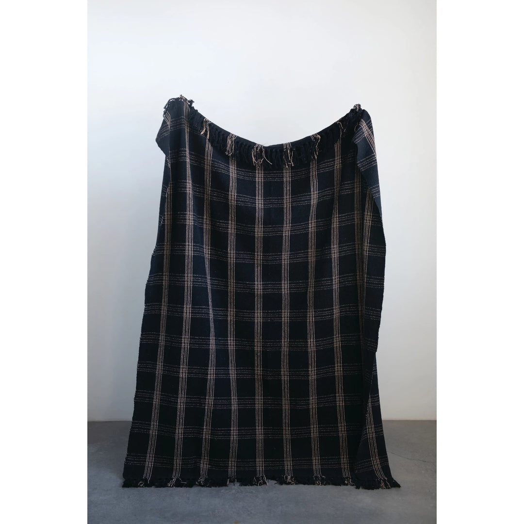 Black Plaid Throw - Madison's Niche 