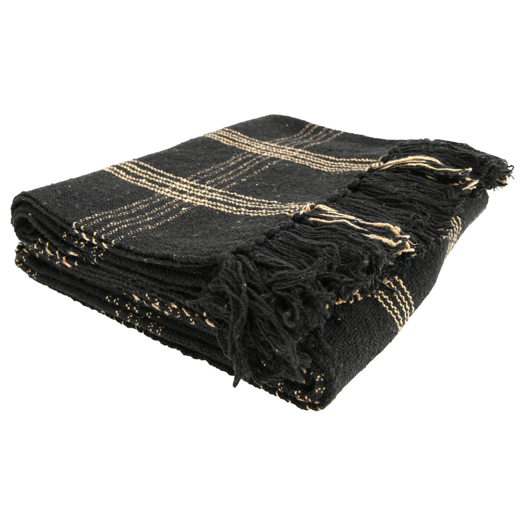 Black Plaid Throw - Madison's Niche 