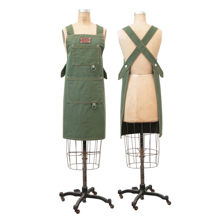 Green Cross Back Apron