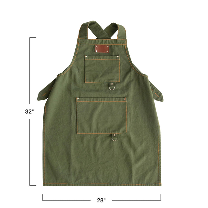 Green Cross Back Apron