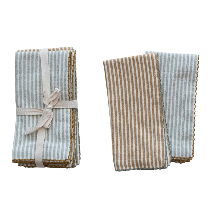 Set Of 4 Striped Napkins