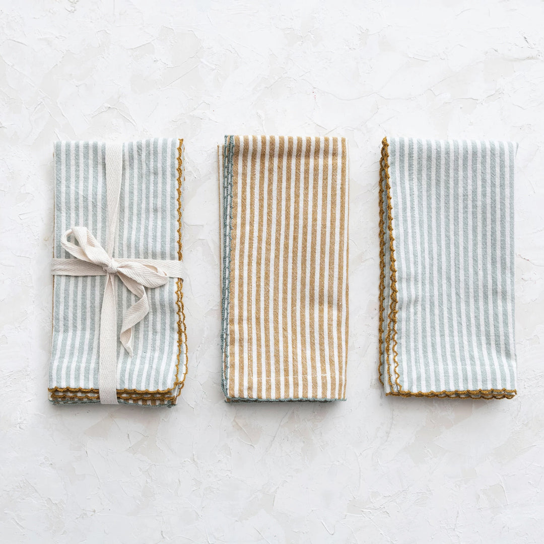 Set Of 4 Striped Napkins