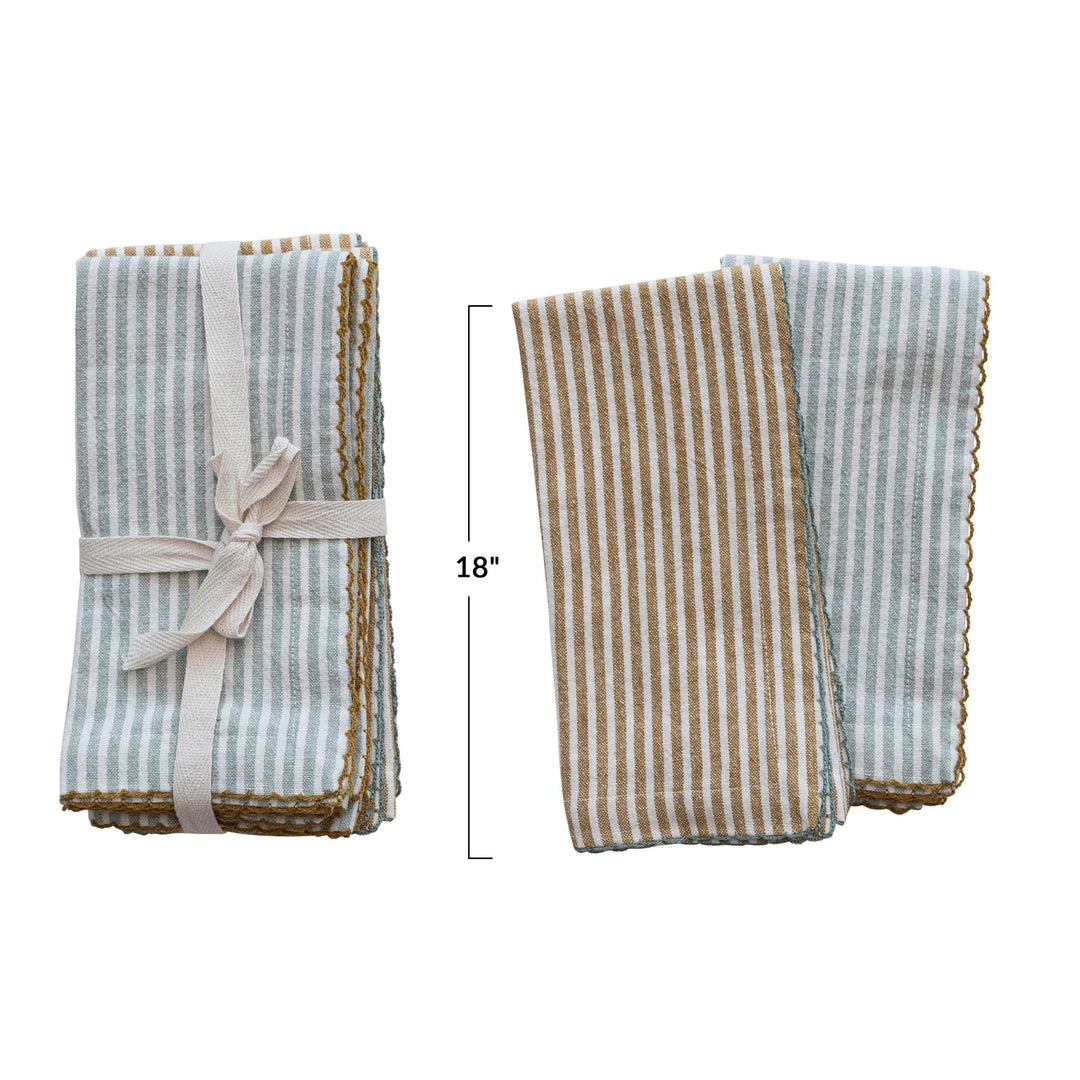 Set Of 4 Striped Napkins