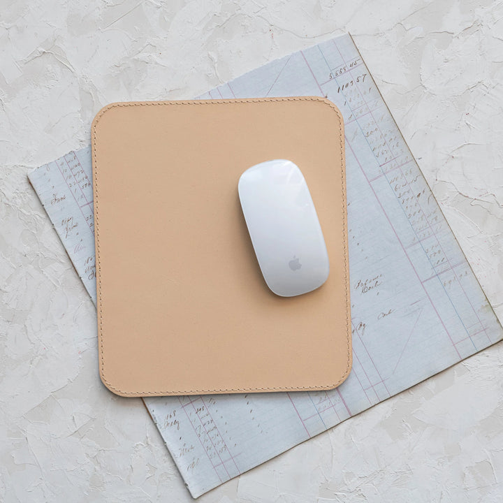 Tan Leather Mouse Pad - Madison's Niche 