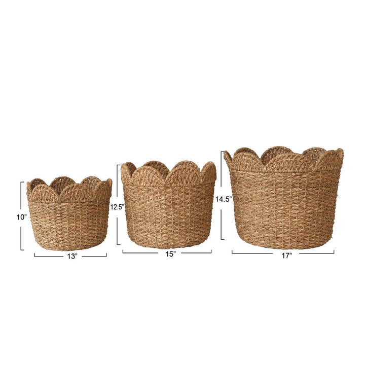 Braided Basket with Scallop Edge