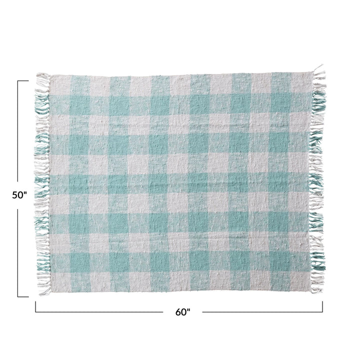 Mint Plaid Throw 60x50