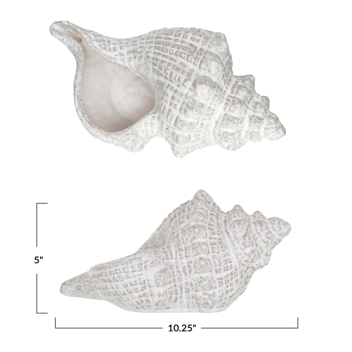 White Glaze Conch Shell - Madison's Niche 