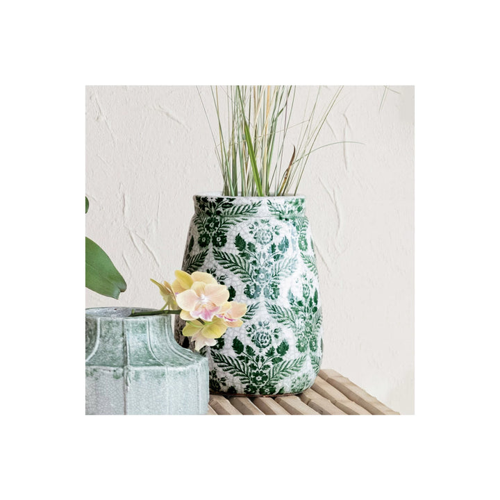 Green Crackled Vase