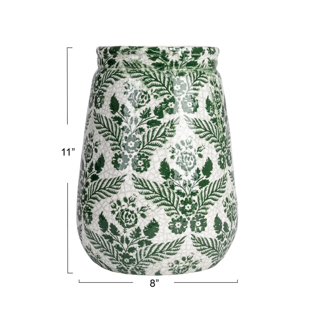 Green Crackled Vase