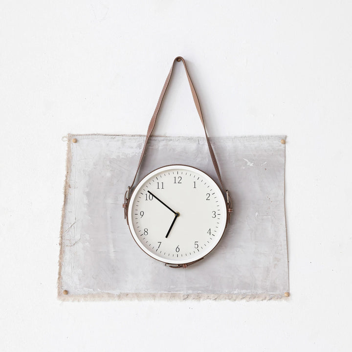 Leather Strap Wall Clock