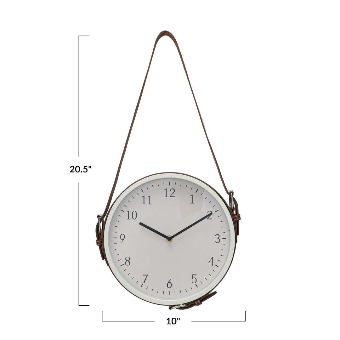 Leather Strap Wall Clock