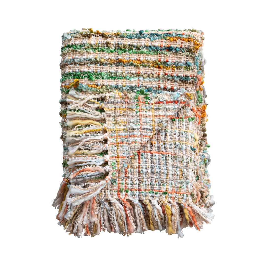 Boucle Throw with Fringe