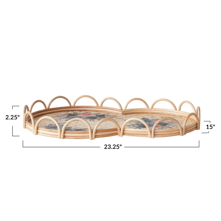 Bamboo Tray with Florals