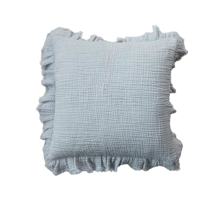 20" Ruffled Blue Pillow