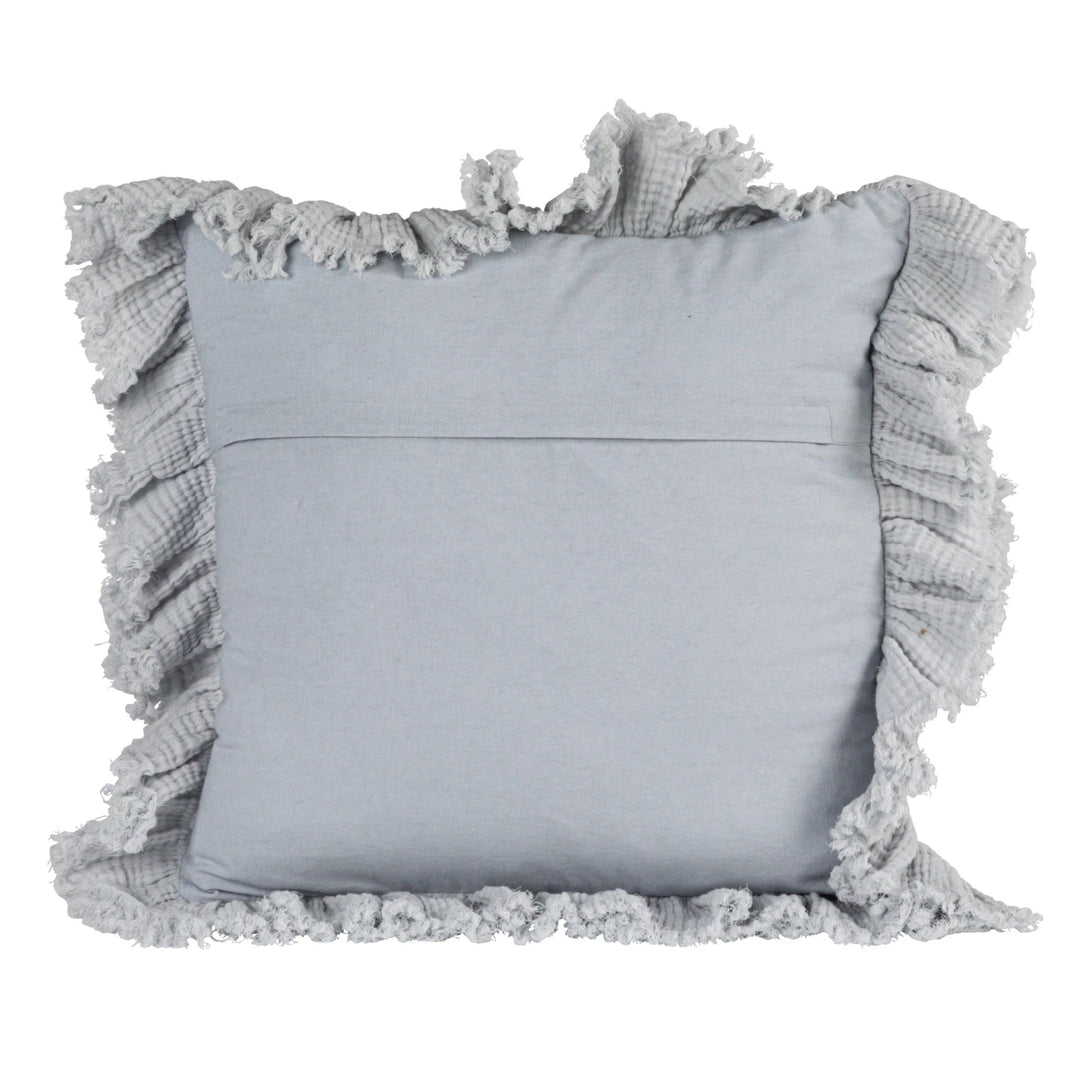 20" Ruffled Blue Pillow