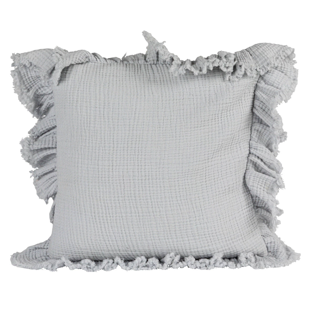 20" Ruffled Blue Pillow