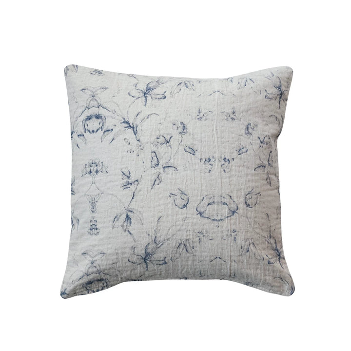 18" Blue Print Pillow