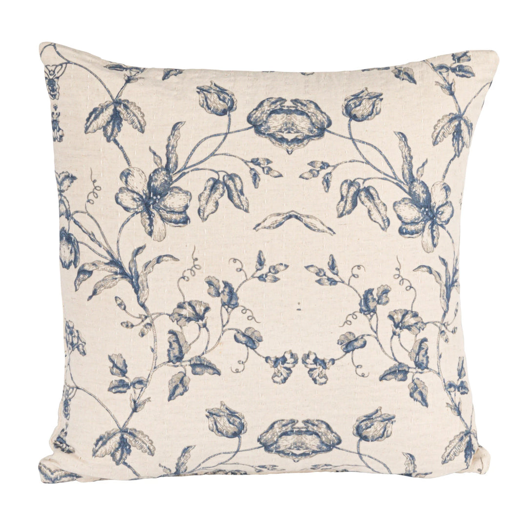 18" Blue Print Pillow