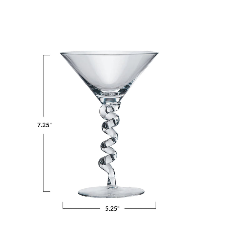 Twisted Martini Glass