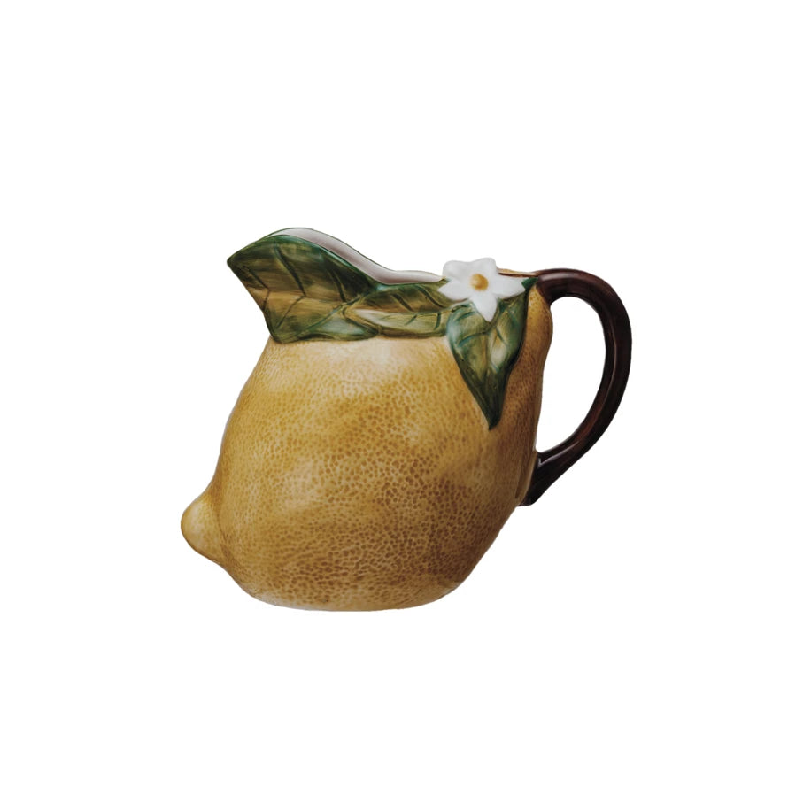 Lemon Stoneware Pitcher