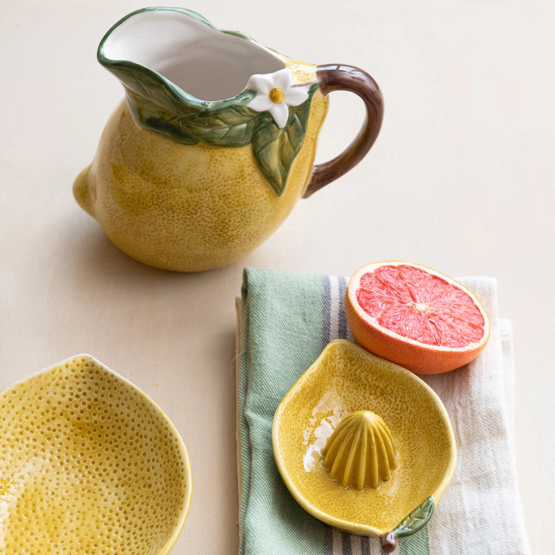 Lemon Stoneware Pitcher