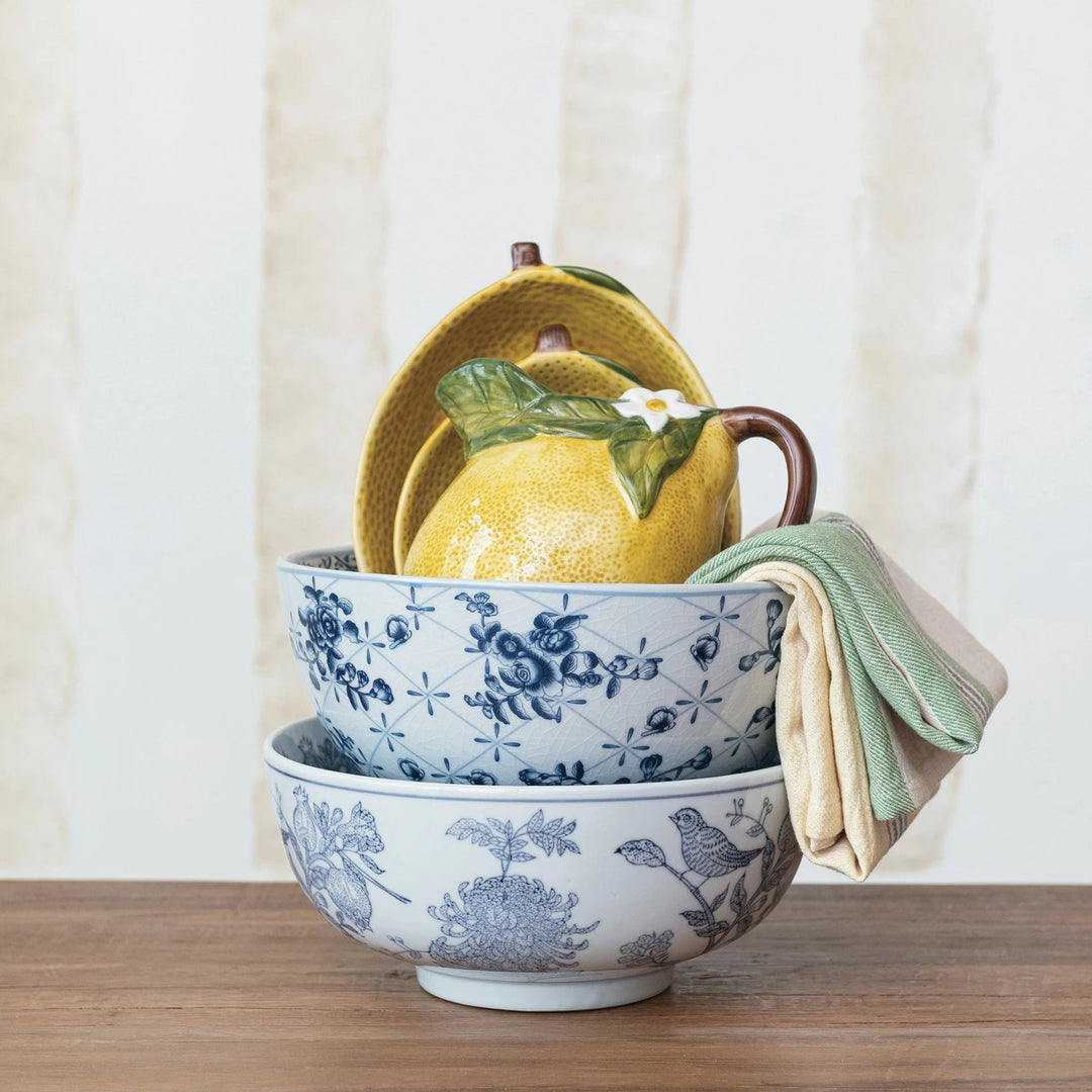 Hand-Stamped Serving Bowl