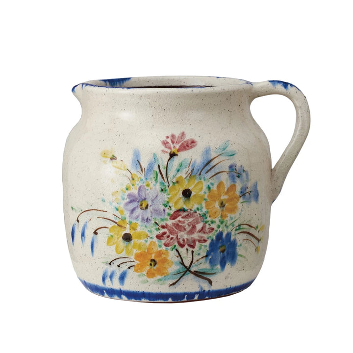 Floral Terra-Cotta Pitcher