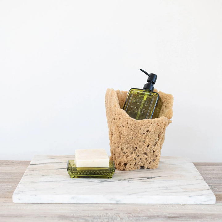 Olive Glass Soap Dish