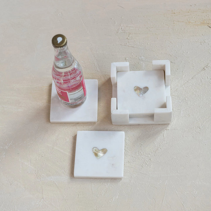 Marble Coaster & Holder