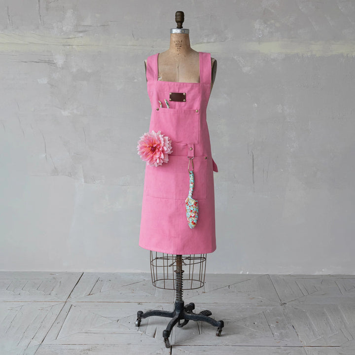 Pink Cross Back Apron