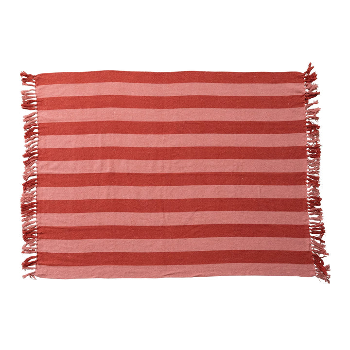 Striped Throw With Fringe