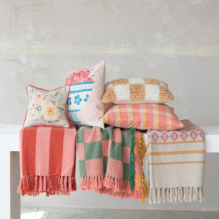 Striped Throw With Fringe