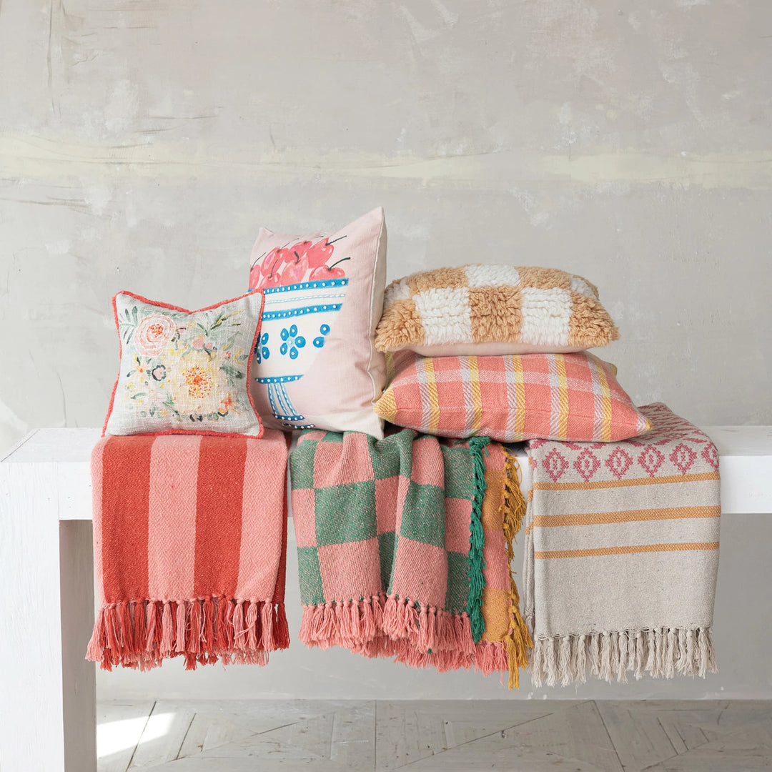 Striped Throw With Fringe