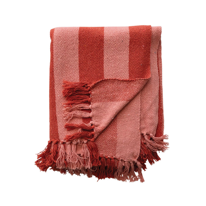 Striped Throw With Fringe