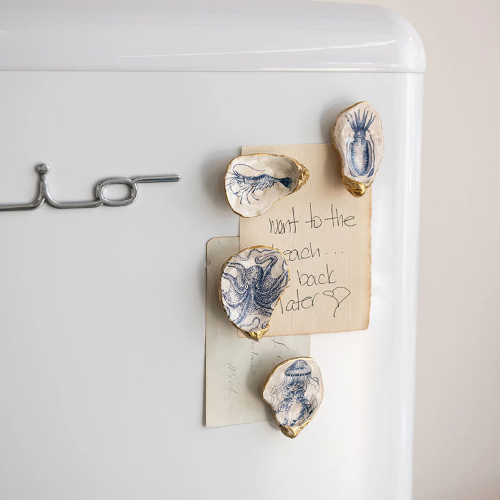 Set Of 4 Oyster Shell Magnets