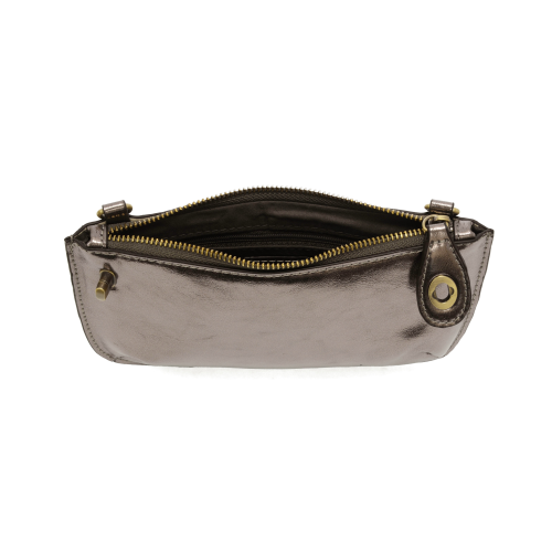 Mini Crossbody Wristlet in Chrome