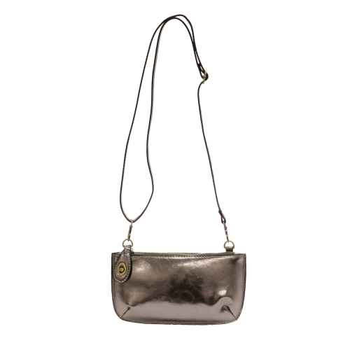 Mini Crossbody Wristlet in Chrome