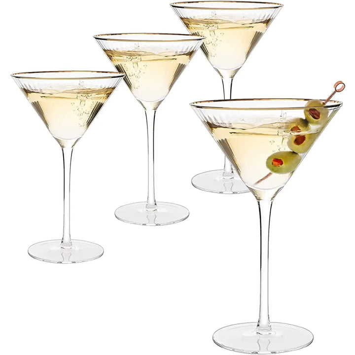 Gold Rim Martini Glass