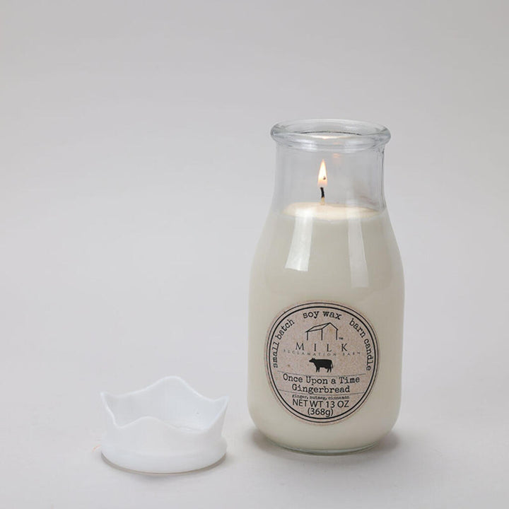 Milk Bottle Candle in Gingerbread