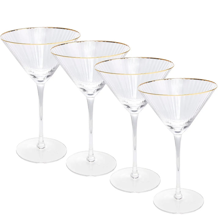 Gold Rim Martini Glass